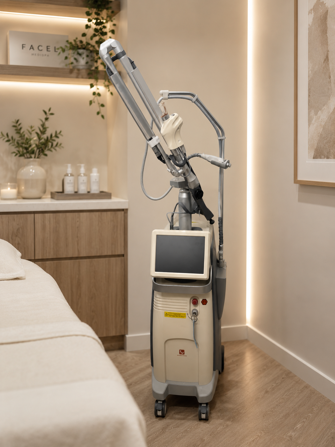The Fraxis Duo CO₂ laser system in the Facelove Medispa treatment room